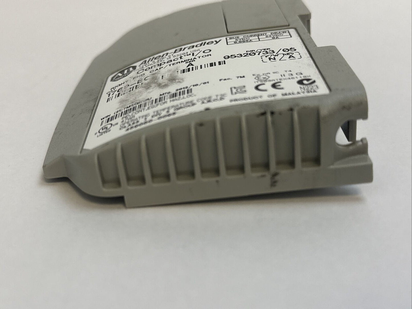 ALLEN BRADLEY COMPACT I/O 1769-ECR SER A F/W REV N/A RIGHT END CAP/TERMINATOR