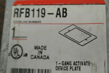 WIREMOLD RFB119-AB / GANG ACTIVATE DEVICE COVER PLATE / NEW SURPLUS