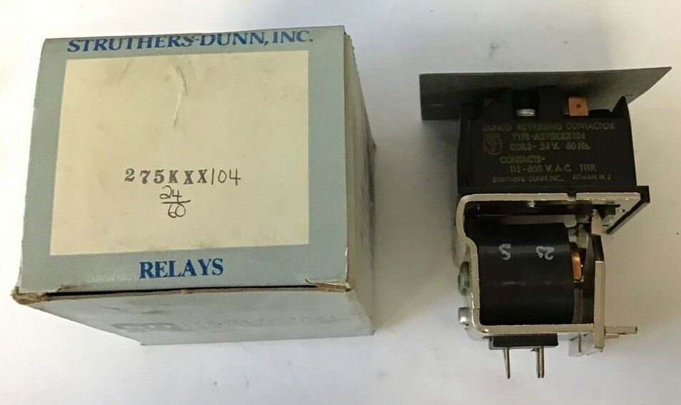 STRUTHERS-DUNN 275KXX104 REVERSING RELAY 24V 60HZ 115-600VAC 1HP