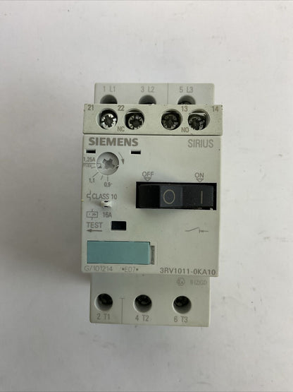 SIEMENS 3RV1011-0KA10 CIRCUIT BREAKER 0.9-1.25A