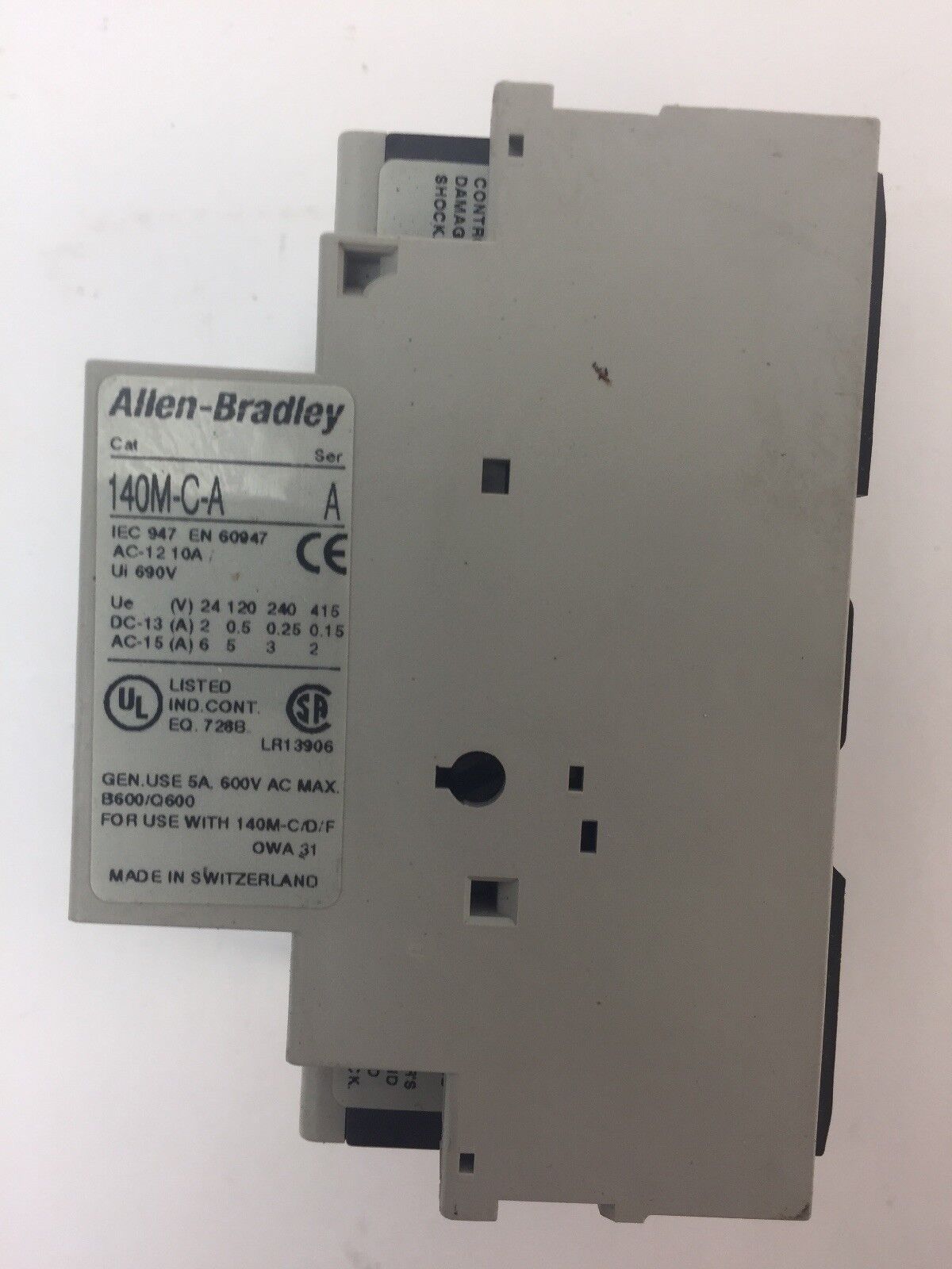 ALLEN BRADLEY 140M-C2E-A63 MOTOR PROTECTOR CIRCUIT BREAKER 0.4-0.63A SER B