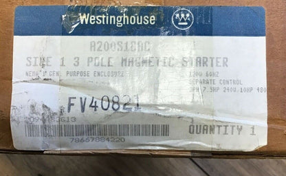 WESTINGHOUSE A200S1CAC MAGNETIC STARTER ENCLOSURE ONLY