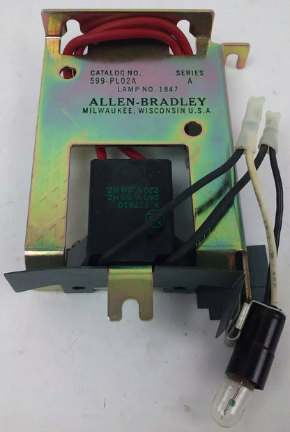 ALLEN BRADLEY 599-PL02A SER. A, PILOT LIGHT W/ RED LENS, SIZES 0-1-2, 240V- 60HZ