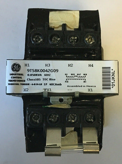 GENERAL ELECTRIC 9T58K0042G09 TRANSFORMER 0.050KVA 60HZ CLASS105 ***LOTOF3***