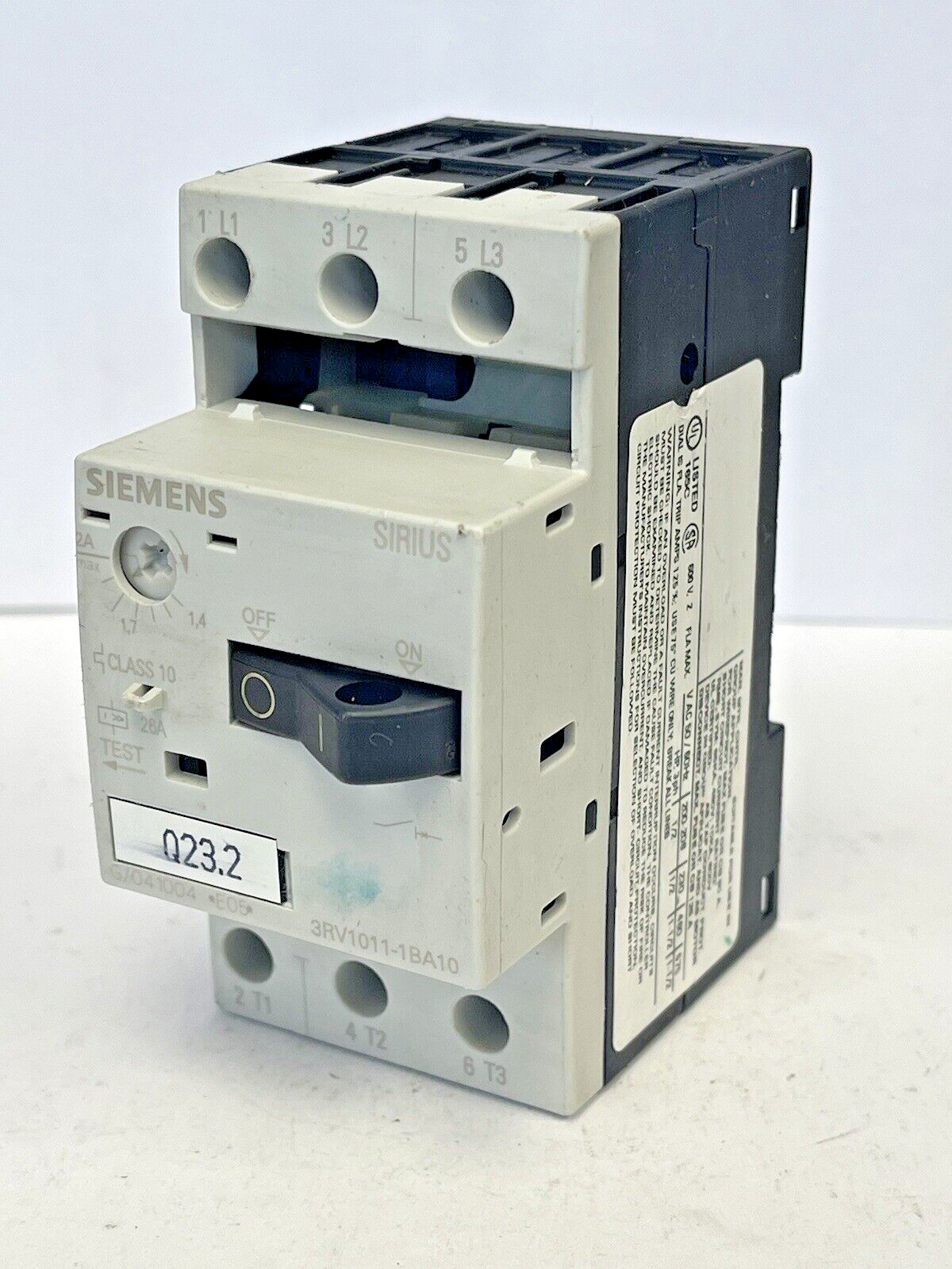 SIEMENS - 3RV1011-1BA10- CIRCUIT BREAKER / MOTOR PROTECTOR