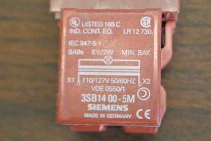 SIEMENS P30KLGT1 / PILOT LIGHT TRANSFORMER TYPE / 120V GREEN "OFF" NEW SURPLUS