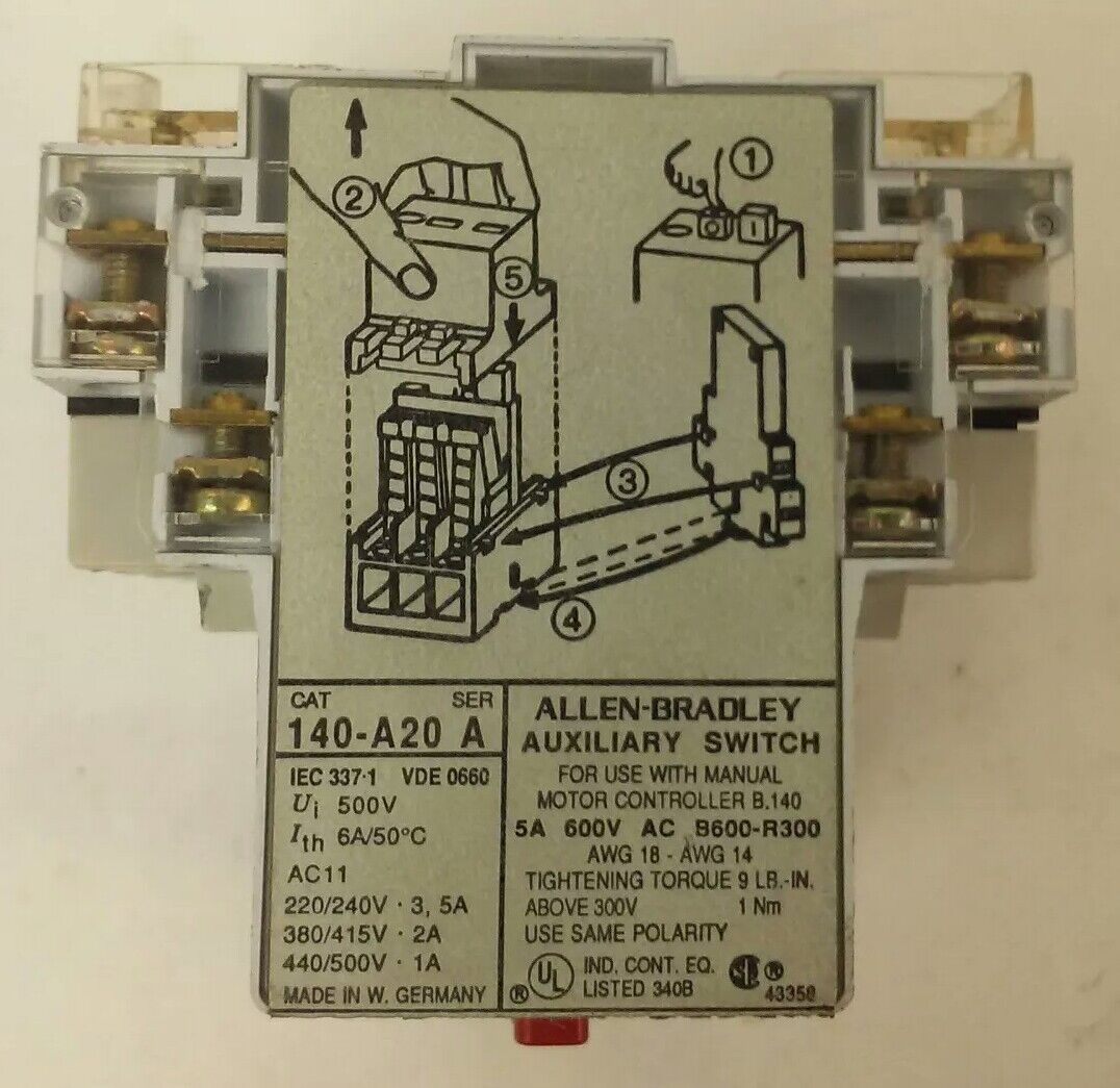 ALLEN BRADLEY 140-MN-0160, MANUEL MOTOR STARTER/ CIRCUIT BREAKER, 3PH, 600V,1.6A