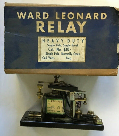 WARD LEONARD RELAY 130-7510 1POLE 230V 25A 60CY COIL 230-60CY