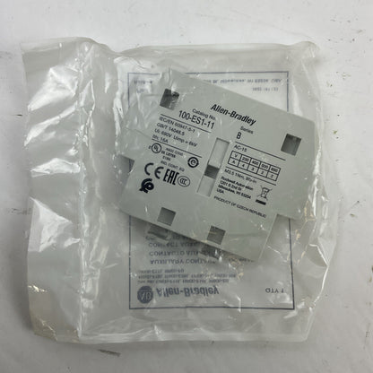 ALLEN BRADLEY 100-ES1-11 SER B AUXILIARY CONTACT 1NO 1NC