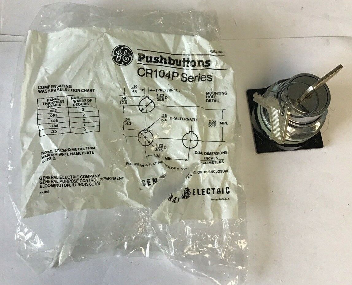 GENERAL ELECTRIC KEYED  SELECTOR SWITCH CR104P SERIES