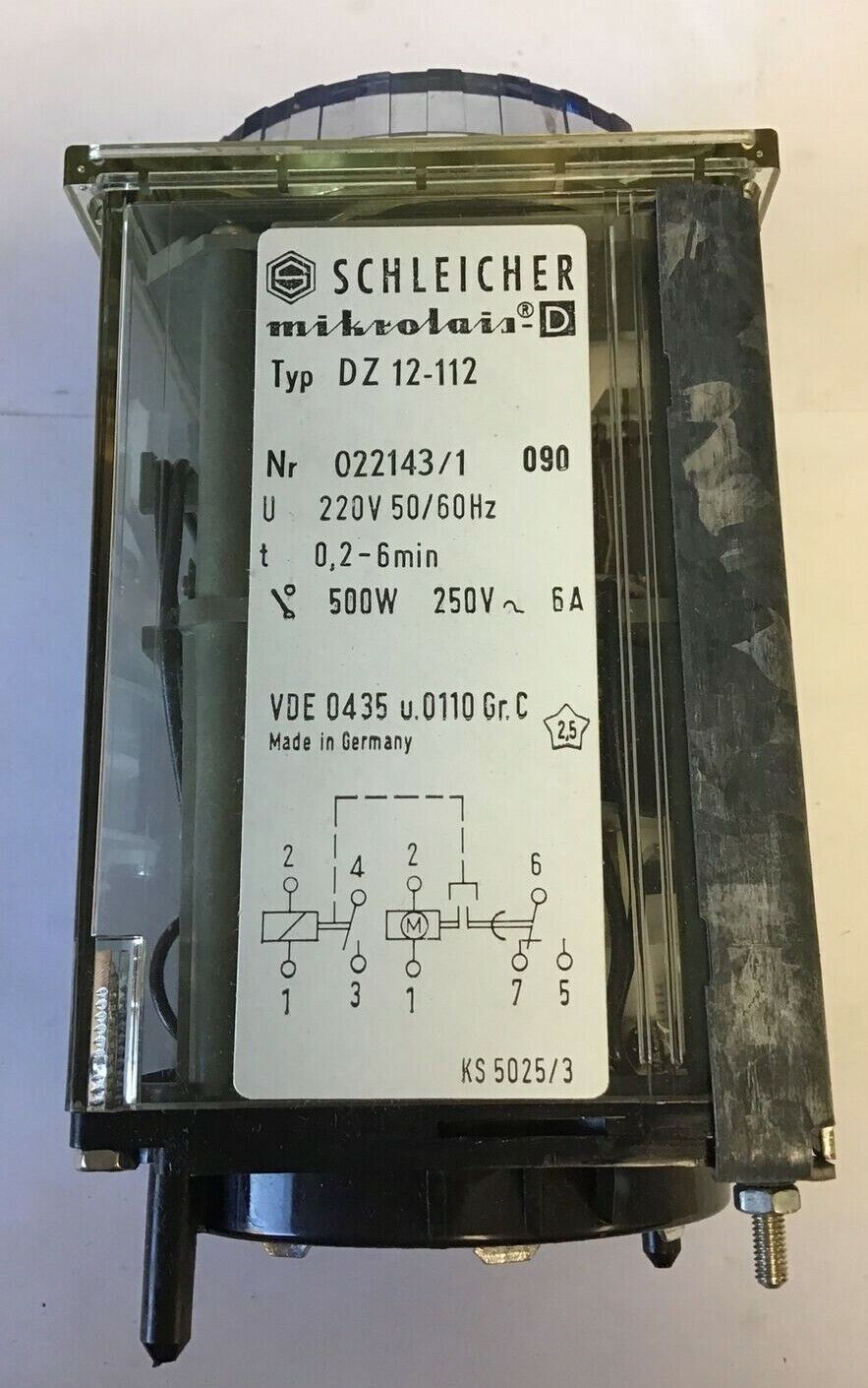 SCHLEICHER TYPE DZ12-112 500W 250VAC 6A RELAY