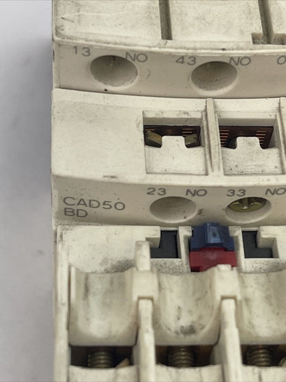 TELEMECANIQUE CAD50BD CONTACTOR 10A 600VAC COIL 24VDC LADN22 LA1 DN22 AUXILIARY