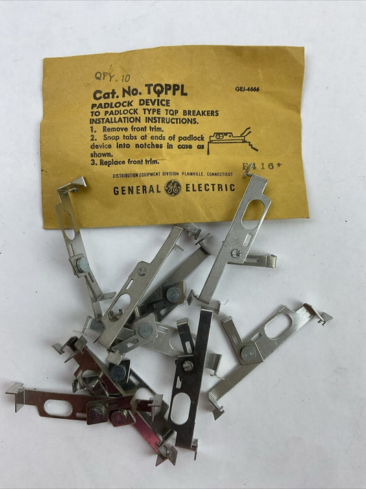 GE TQPPL PADLOCK DEVICE TO PADLOCK TYPE TQP BREAKERS (LOT OF 10)