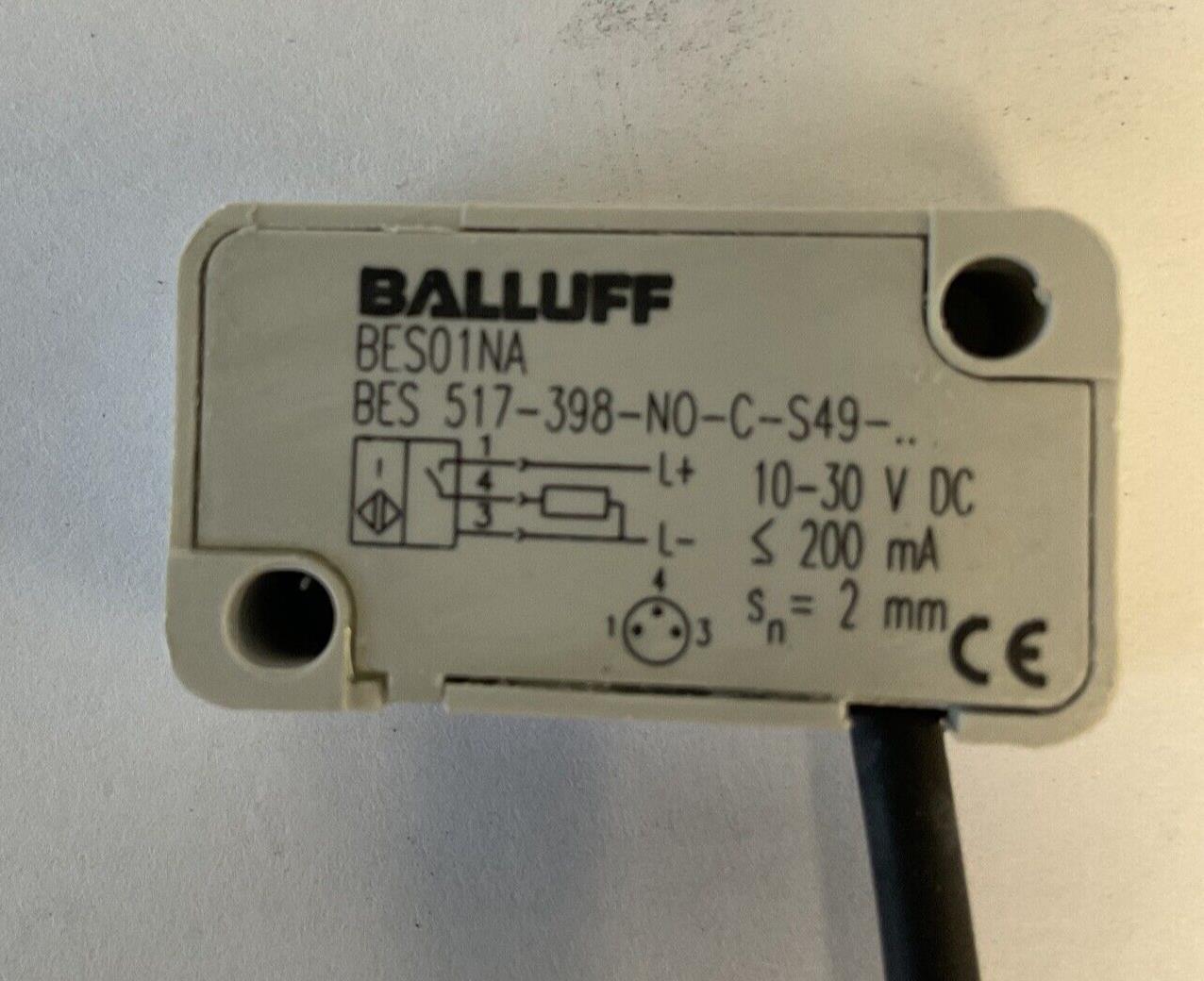 BALLUFF BES 517-398-N0-C-S49 INDUCTIVE PROXIMITY SENSOR 10-30VDC 200MA 2MM