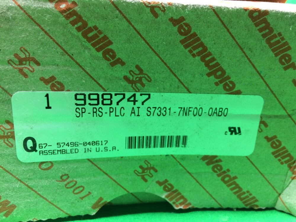 WEIDMULLER SP-RS-PLC AI S7331-7NF00-0AB0 ANALOG INPUT MODULE 998747