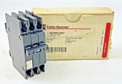 CUTLER-HAMMER - QCR3015HT - CIRCUIT BREAKER - 15A/3 POLE/240 VAC/ HACR TYPE- NEW