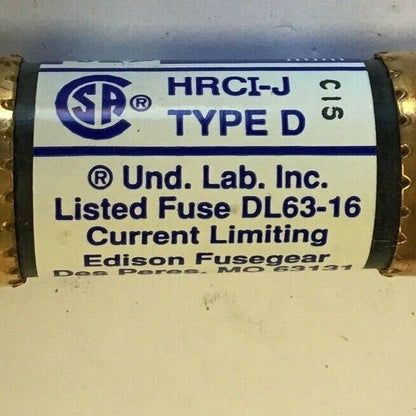 EDISON JDL1 TIME DELAY CLASS J 600VAC TYPE D 200KA ***LOTOF8***