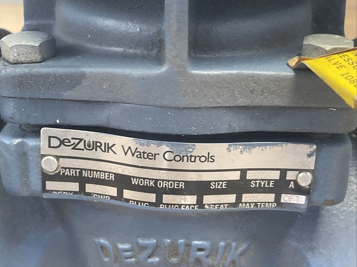 DEZURIK WATER CONTROLS 9407209R004 SIZE 3 M295 DA/DLS 150PSI VR3C2YAA2NGA 250VDC