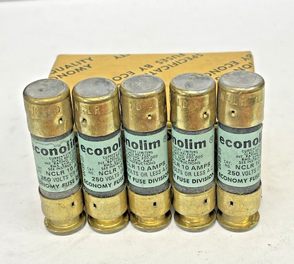 ECONOLIM *BOX OF 5* - NCLR 10 - 10 AMP,250 VAC, CURRENT-LIMITING CLASS RK1 FUSE