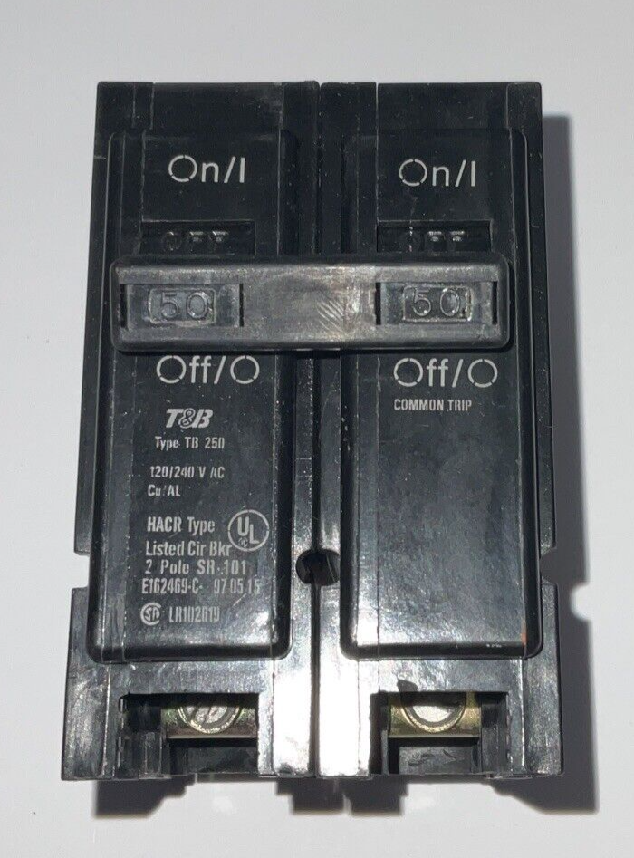 THOMAS & BETTS TB250 CIRCUIT BREAKER 120/240VAC 50A TYPE HACR ***LOTOF5***