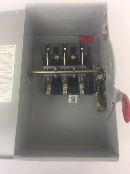 CHALLENGER HD361NFC HD SAFETY SWITCH 600V 30AMP 20HP 3 POLE NON FUSIBLE TYPE 1