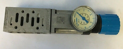 FESTO LR-ZP-P-D-1 PRESSURE REGULATOR PLATE W/FESTO PRESSURE GAUGE