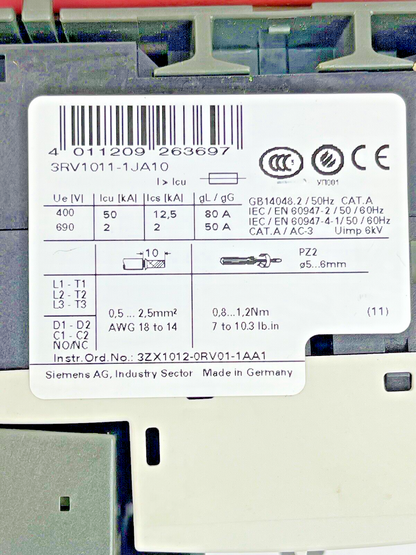 SIEMENS - 3RK1301-1JB00-0AA2/ 3RV1011-1JA10/ 3RH1911-1AA01/ 3RK1903-0AB00