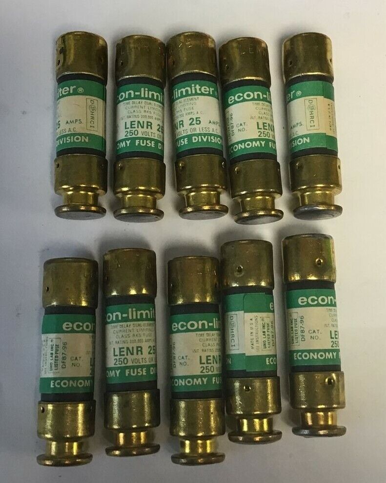 ECONOMY LENR 25 FUSE CLASS RK5 ECON-LIMITER 250VAC 25A ***LOTOF10***