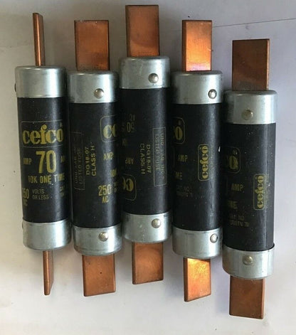 CEFCO 10KOTN70 ONE TIME FUSE 250V 70AMP ****LOTOF5****