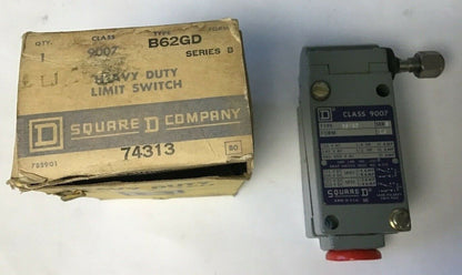 SQUARE D CLASS 9007 B62GD  SER.B HEAVY DUTY LIMIT SWITCH