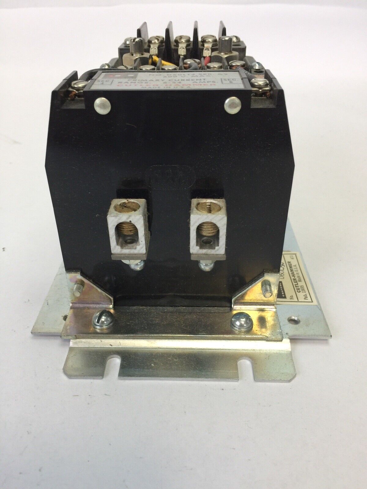 CUTLER HAMMER D60LA0 ADJUSTABLE CURRENT RELAY TRANSFORMER D60LT4 600V 6-54A