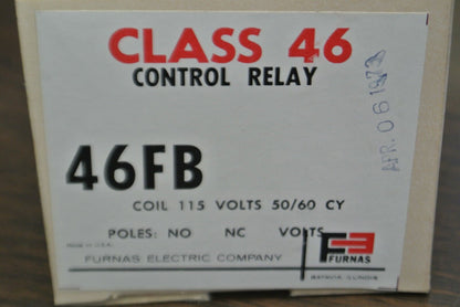 FURNAS 46FB CONTROL RELAY BASE / 115V, 50/60Hz / COIL / NEW SURPLUS