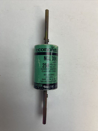 ECONOMY ECONOLIM NCLR350 CURRENT LIMITING CLASS RK1 FUSE 350AMP 250VAC