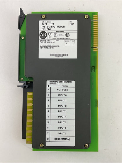 ALLEN BRADLEY 1771-IT/A FAST DC INPUT MODULE (12-24V) REV F02 SER A