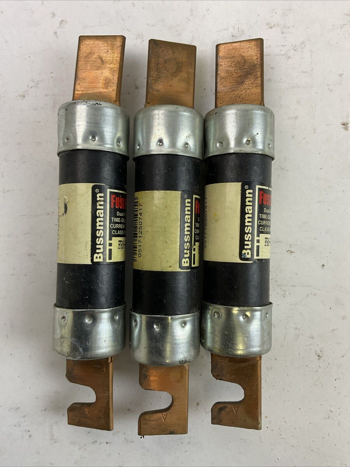 FUSETRON FRN-R-80 DUAL ELEMENT TIME DEALY FUSE 80AMP 250VAC (LOT OF 3)