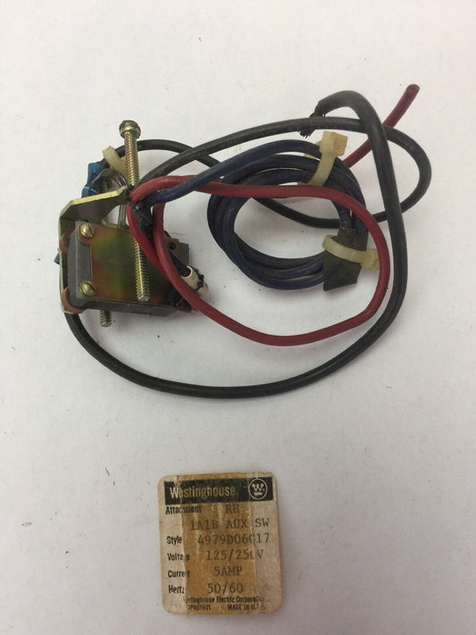 WESTINGHOUSE/CUTLER HAMMER 4979D06G17 RH 1A1B AUXILIARY SWITCH 125/250V 5AMP