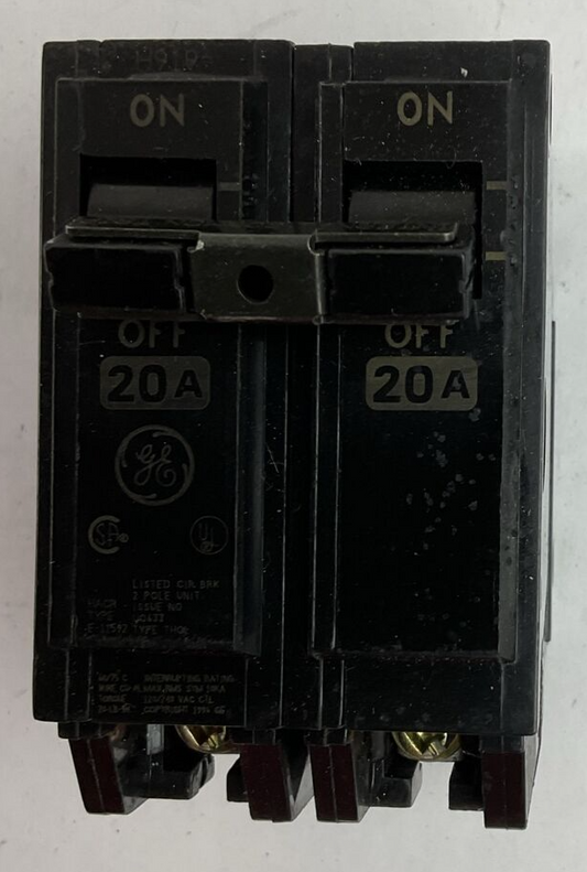 GE THQL2120 CIRCUIT BREAKER 2POLE 20AMP 120/240VAC