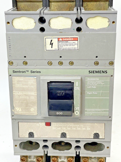 SIEMENS - LMXD63A800 -SENTRON CIRCUIT BREAKER - LMXD6-ETI -3 POLE,800 A,600V AC