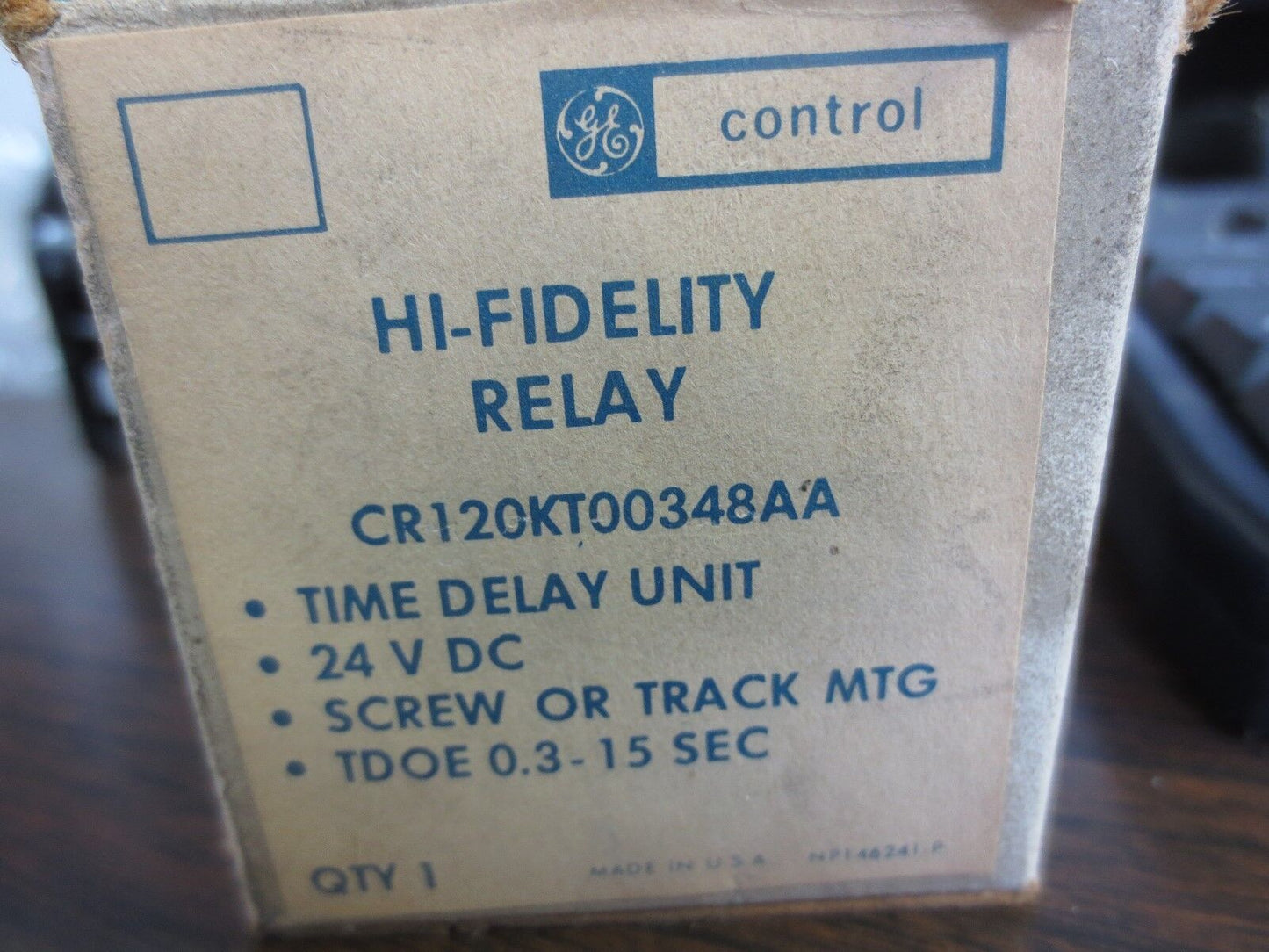 GENERAL ELECTRIC CR120KT00348AA RELAY / TIME DELAY UNIT 24VDC 0.3 - 15 SECONDS
