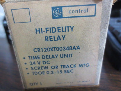 GENERAL ELECTRIC CR120KT00348AA RELAY / TIME DELAY UNIT 24VDC 0.3 - 15 SECONDS