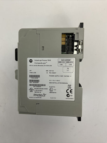 ALLEN BRADLEY 1769-L32E SER B FW 1.17 COMPACT LOGIX PROCESSOR 750KB