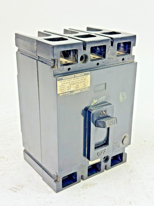 GTE/ SYLVANIA - SEH-3-C-125 - CIRCUIT BREAKER - TYPE SEH, 125 A, 480 VAC, 3 POLE