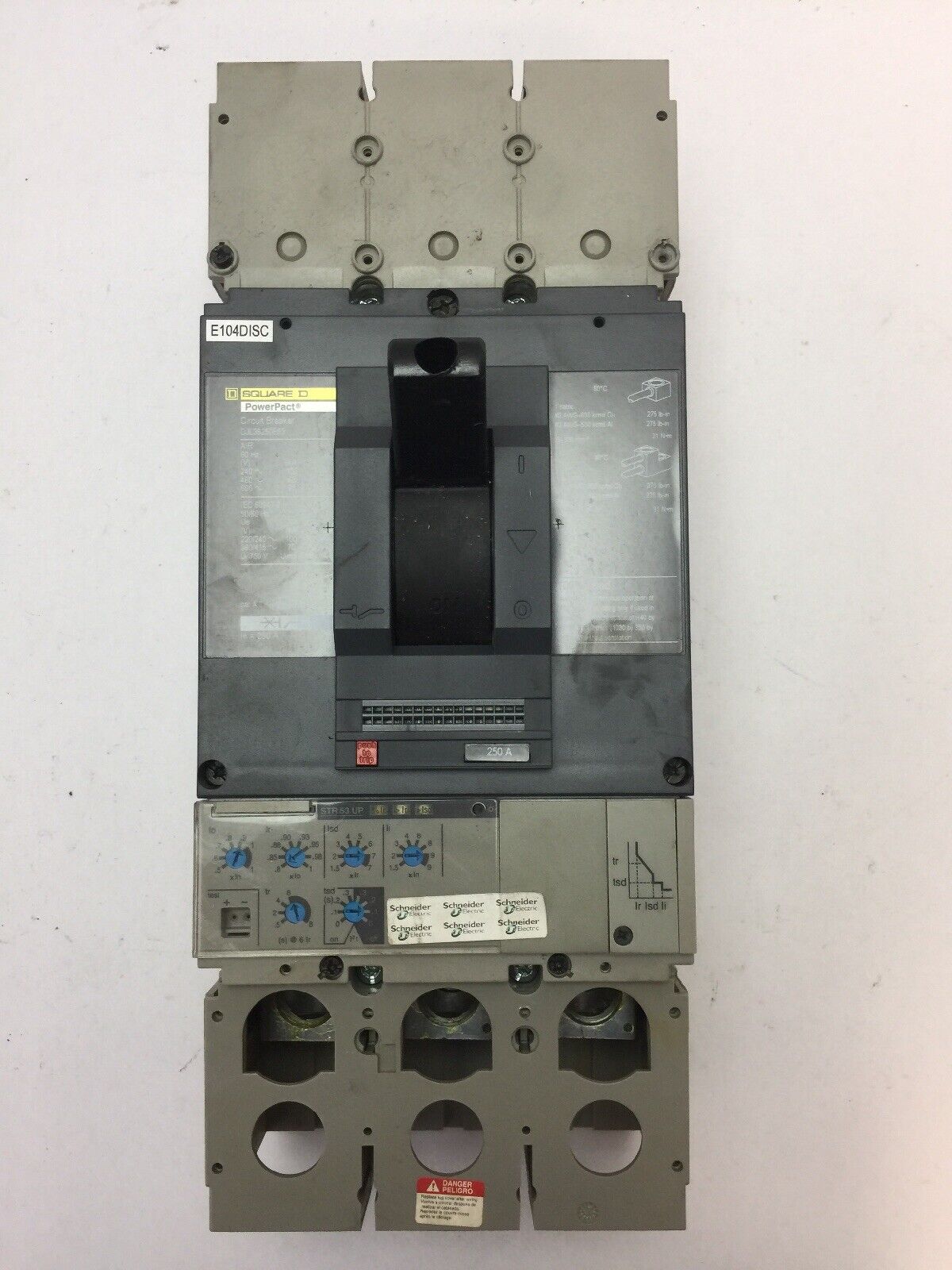 SQUARE D DJL36250E53 POWER PACK CIRCUIT BREAKER 600VAC 250A