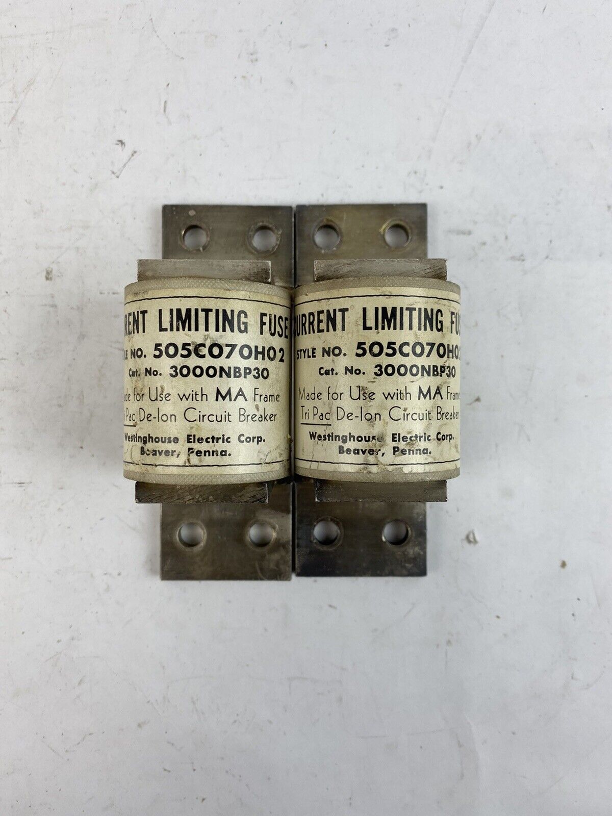 Westinghouse 3000NBP30 Fuse for MA Tri-Pac De-Ion Circuit Breaker "Lot of 2"