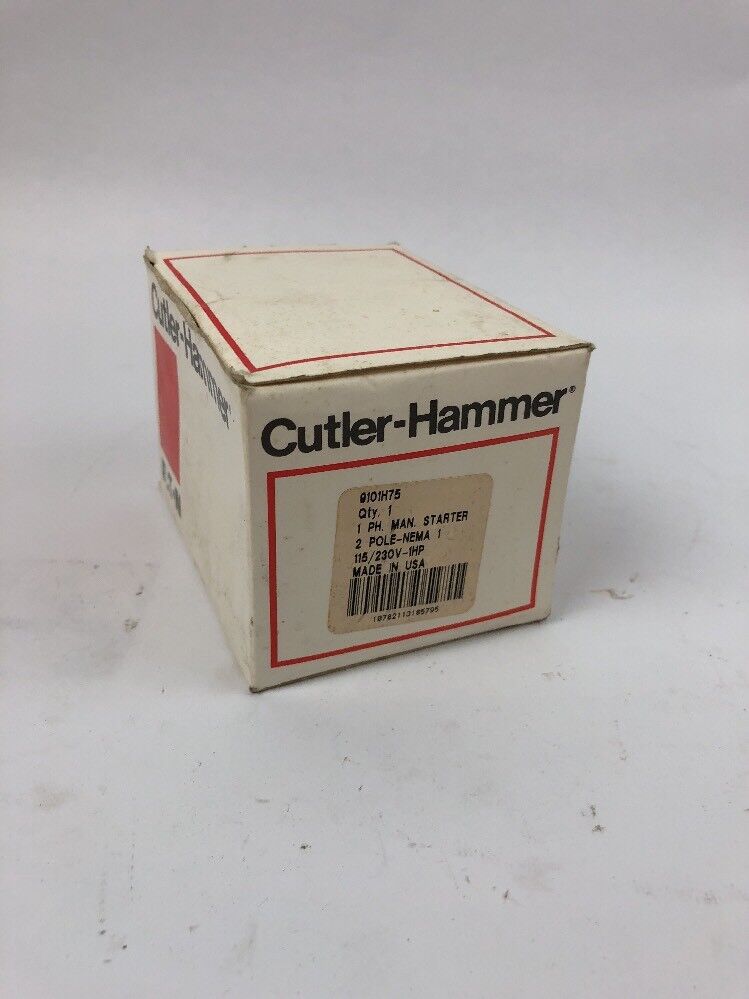 CUTLER HAMMER 9101H75 1 PH MANUAL STARTER 115/230 VOLTS 1 HP 2 POLE NEMA 1