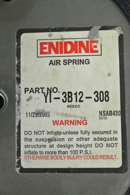 ENIDINE YI-3B12-308 TRIPLE CONVOLUTE BELLOWS AIR SPRING 18" MAX 2900lbs 100psi