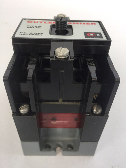 CUTLER HAMMER D23MBA TYPE "M" RELAY 0NO 0NC COIL 120V 60CY 9-1989-1