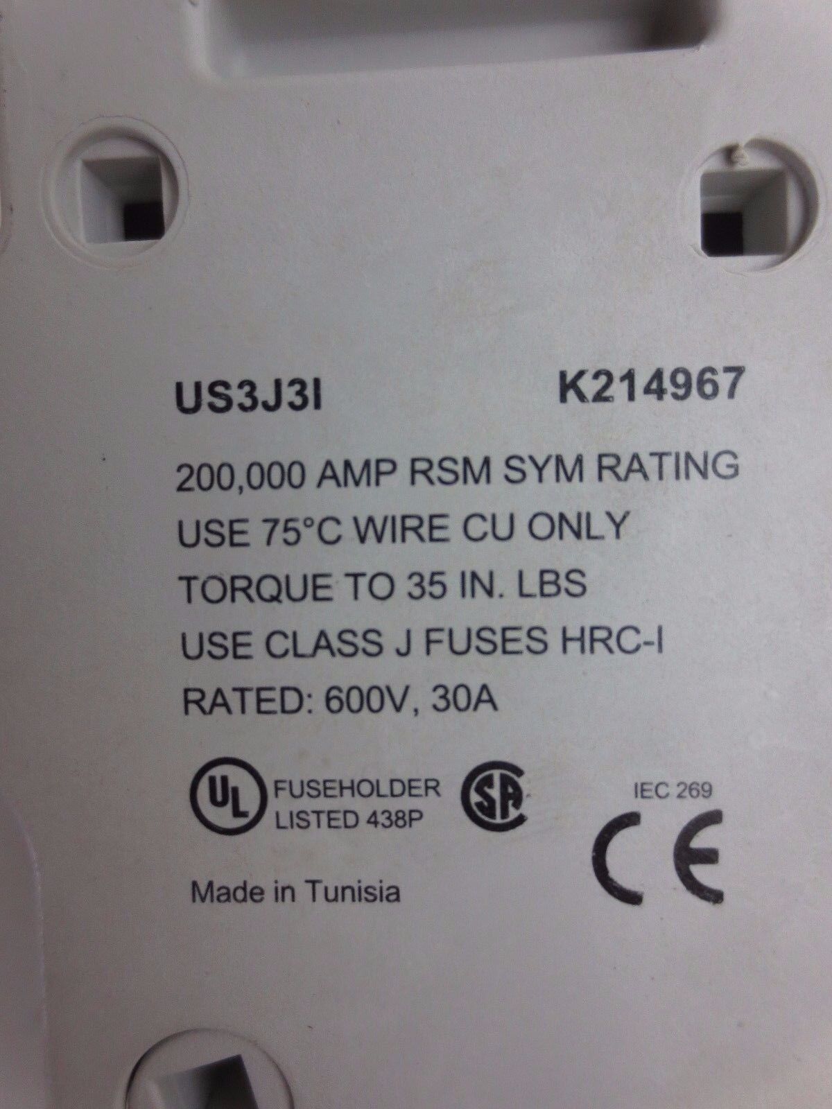 FERRAZ SHAWMUT US3J3I ULTRASAFE FUSE HOLDER 600V, 30A - LOT of 9