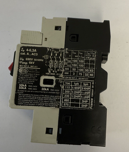 TELEMECANIQUE GV2-M10 MANUAL MOTOR STARTER 4-6.3A 690V 50/60HZ
