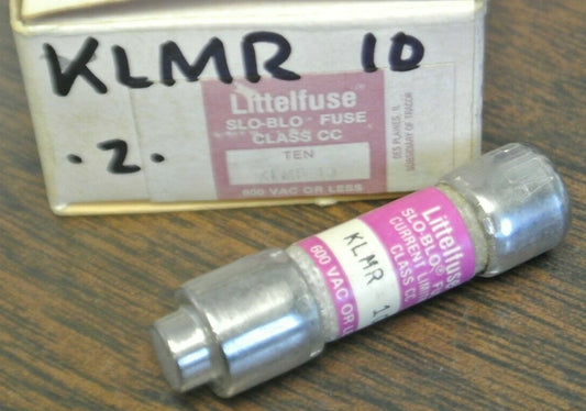 LOT of 2 / LITTELFUSE KLMR10 MIDGET FAST-ACTING FUSE / 10A / 600V
